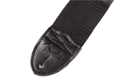 Correa de Guitarra Fender 2 Pulgadas Poliéster Negro Logo Blanco