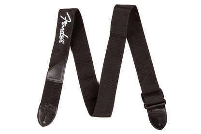 Correa de Guitarra Fender 2 Pulgadas Poliéster Negro Logo Blanco