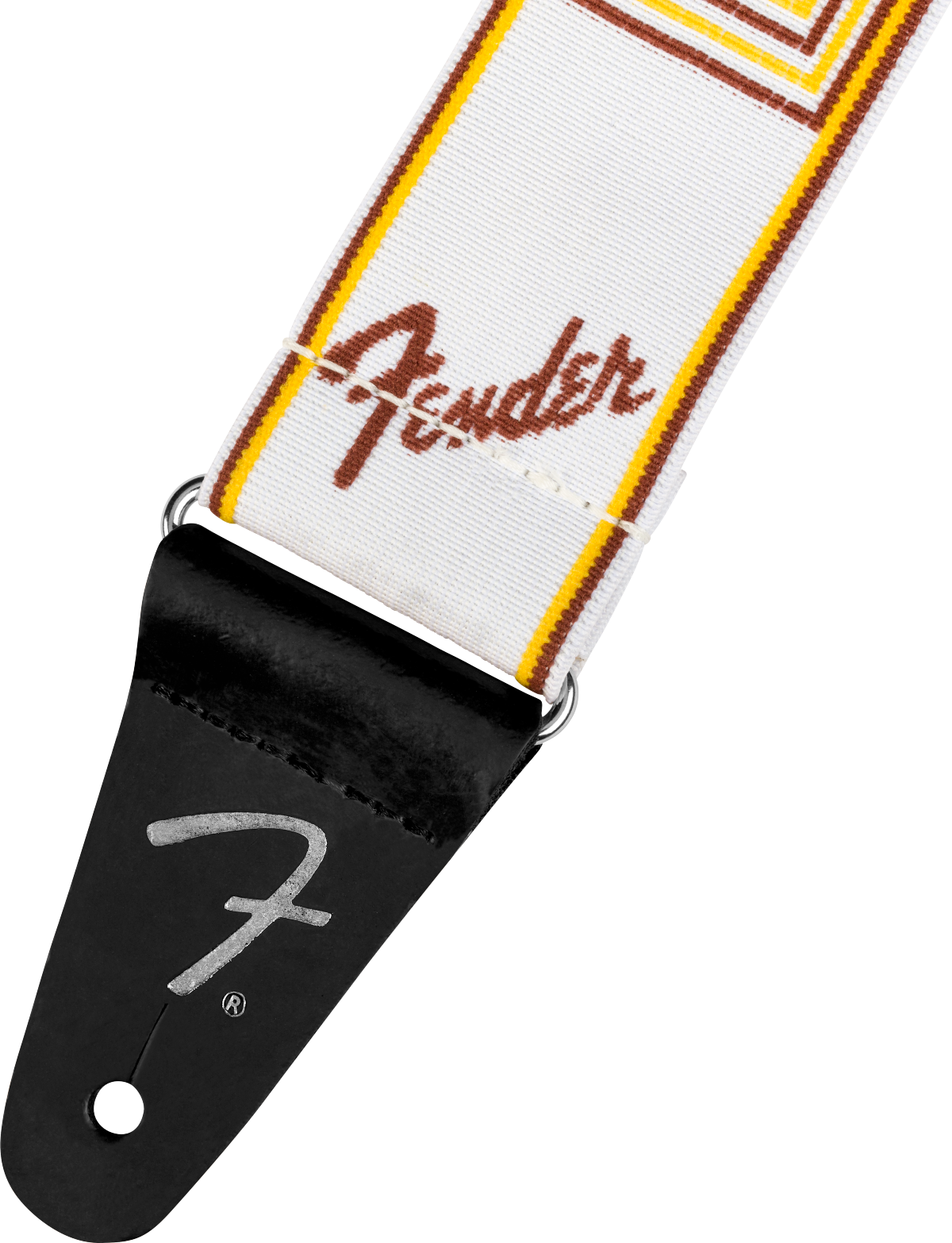 Correa de Guitarra Fender Weighless Monogram Blanco Café Amarillo
