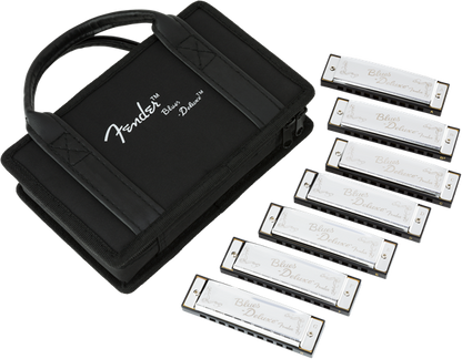 Paquete de 7 Armonicas Fender Blues Deluxe con Estuche