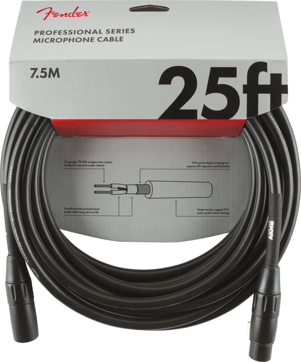 Pro 25' Microphone Cable Fender