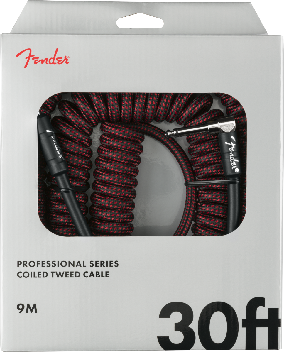 Cable para Instrumento Fender Espiral Texturizado Profesional Series 9m Rojo