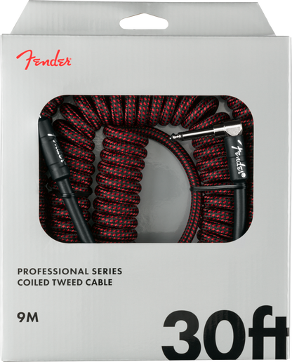 Cable para Instrumento Fender Espiral Texturizado Profesional Series 9m Rojo