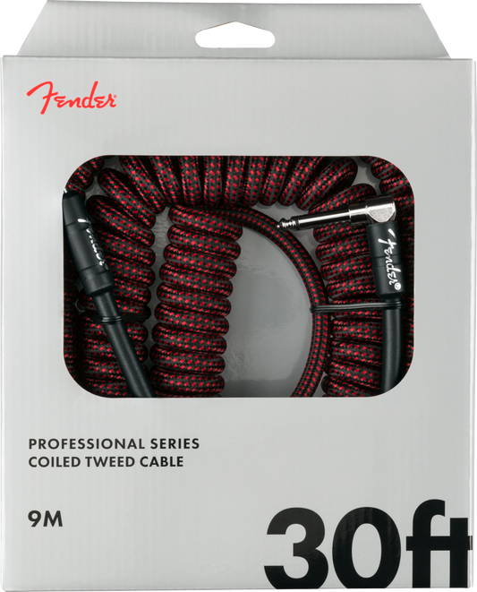 Cable para Instrumento Fender Espiral Texturizado Profesional Series 9m Rojo
