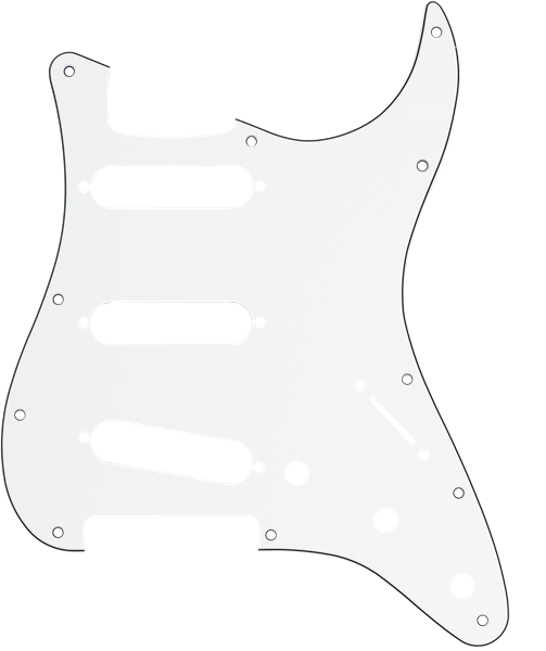 Pickguards Stratocaster® S / S / S de Estilo Moderno de 11 Hoyos