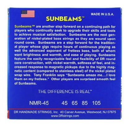 Juego de Cuerdas DR Sunbeam Bajo Eléctrico 4 Cuerdas .045-.105