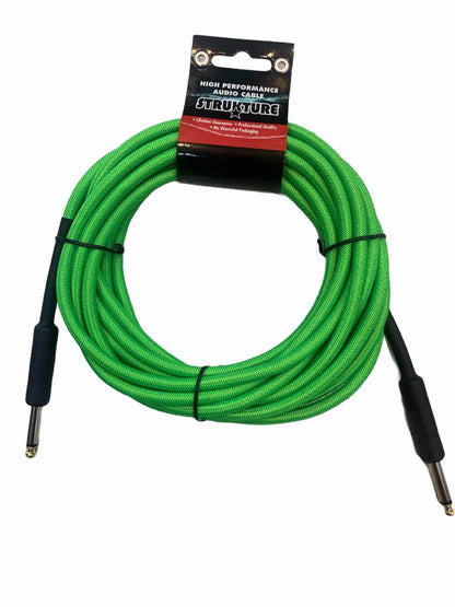 Cable Texturizado para Instrumento Plug 1/4 Strukture Verde Neón 5.7m