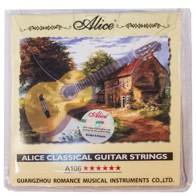 Juego de Cuerdas Guitarra Clásica Nylon Plata Tensión Alta Alice
