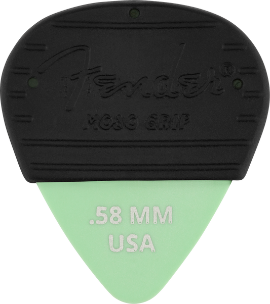 Púas Fender Mojo Grip Picks, Dura-tone Delrin Paquete de 3 Pzas .58 Mm Verde