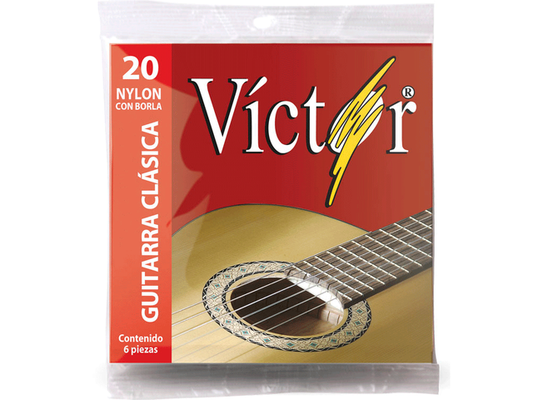Encordadura Victor para Guitarra, Nylon Negro con Borla