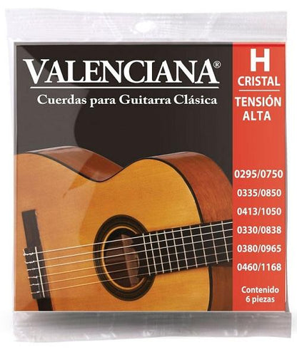 Juego de Cuerdas La Valenciana Guitarra Clásica Nylon Cristal Tensión Alta