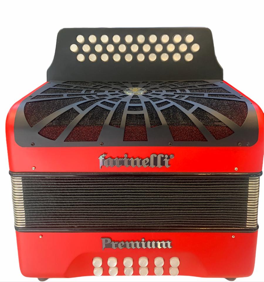 Acordeon Botones Fa Rojo Farinelli Premium 3012frhg
