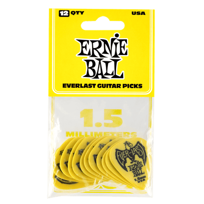 Puas para Guitarra Ernie Ball Everlast Nylon 1.5 Mm Amarillo Paquete de 12 Pzas 9195