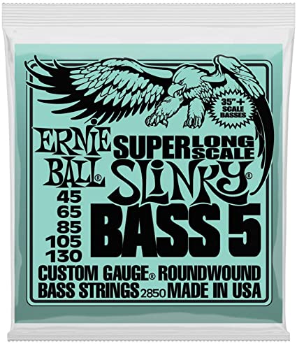 Encordadura Ernie Ball Slinky Long Scale Bajo Eléctrico 5 Cuerdas Níquel .045-.130