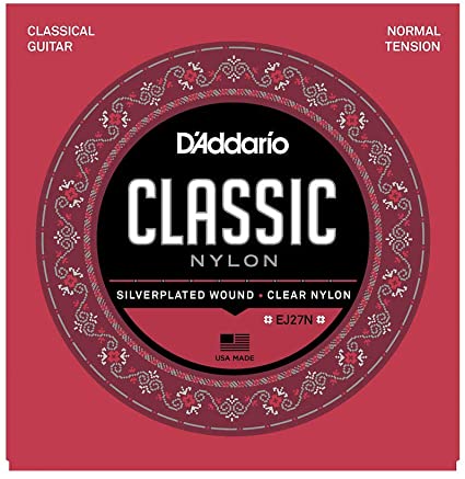 Encordadura D'Addario EJ-27N Guitarra Clásica Nylon Clear Tensión Normal