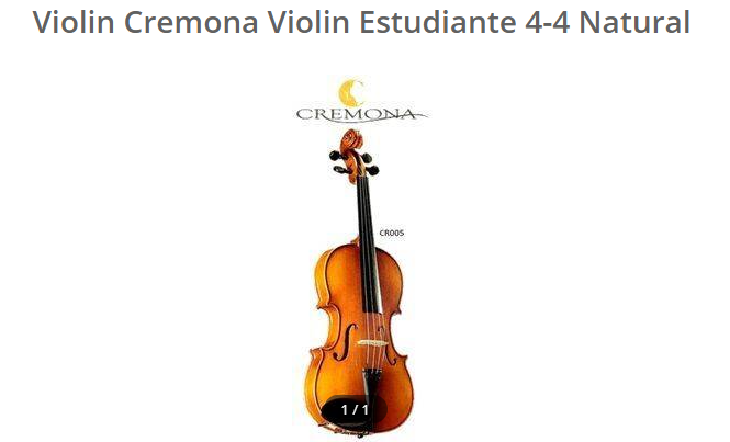 Violin Estudiante 4/4 Natural Cremona
