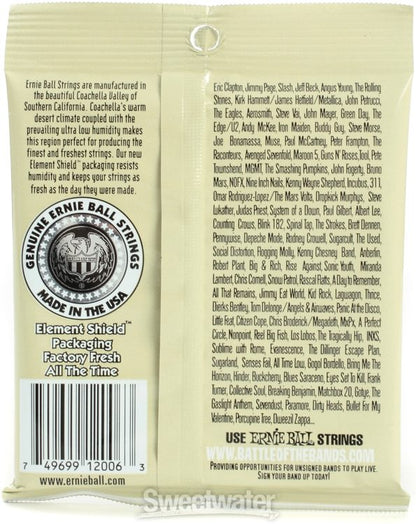 Encordadura Ernie Ball Guitarra Acústica Earthwood Extra Light Bronce 80/20