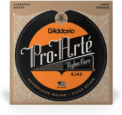 Encordadura D'Addario EJ-43 Pro-Arté Guitarra Clásica Nylon Clear Light