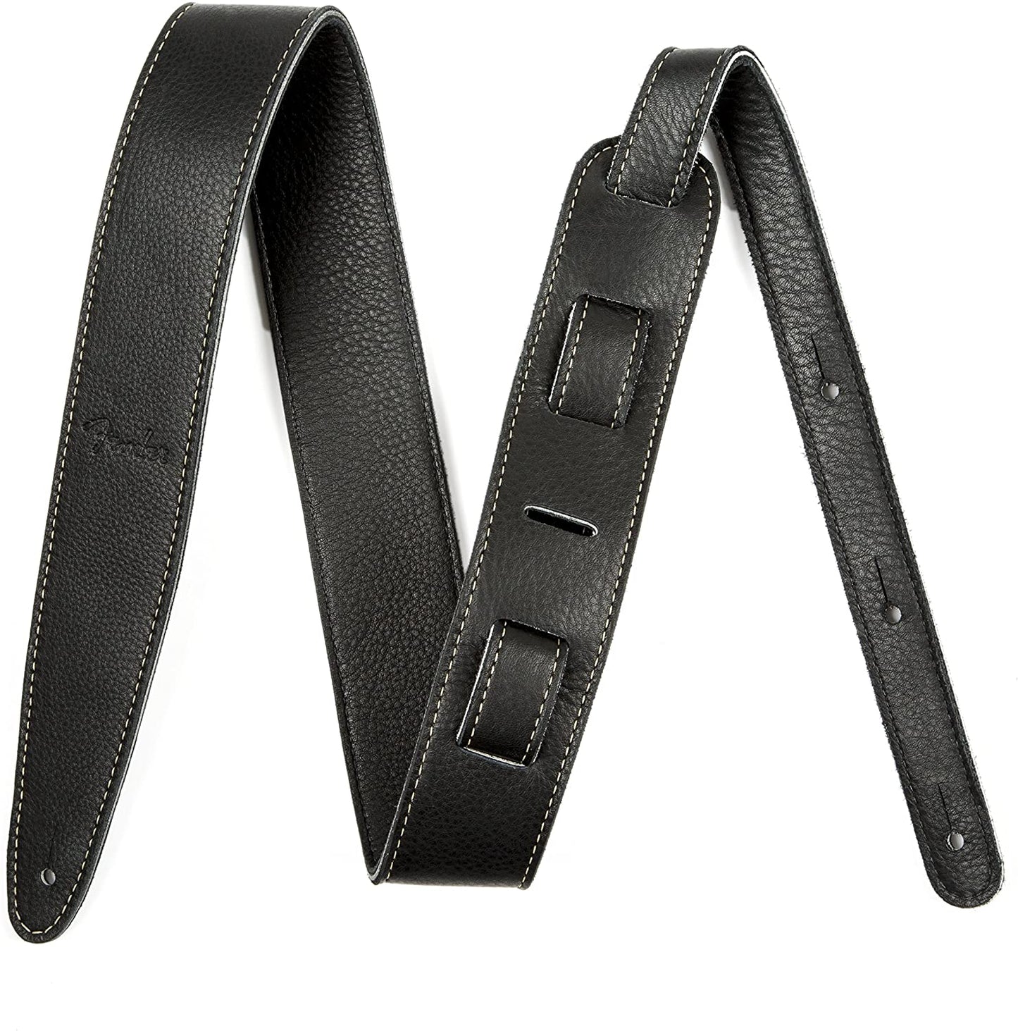 Correa de Guitarra Fender Artesanal Cuero Negro 2 Pulgadas