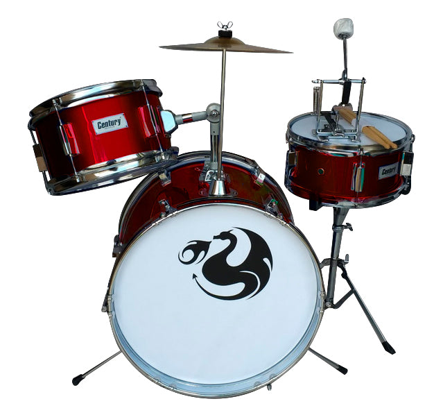 Bateria Infantil Roja Metalico 3 Pzas Century