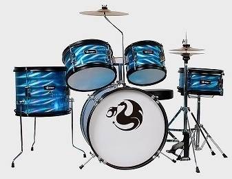 Bateria Junior Azul 3d 5 Pzas Aro Negro Century