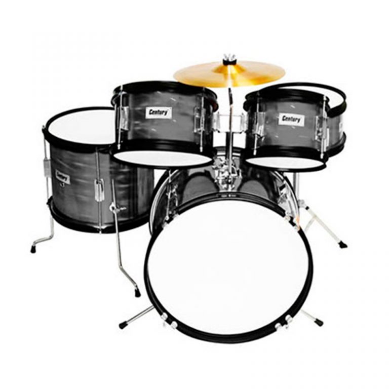 Bateria Junior 5 Piezas Gris Sparkle Aro Negro Century