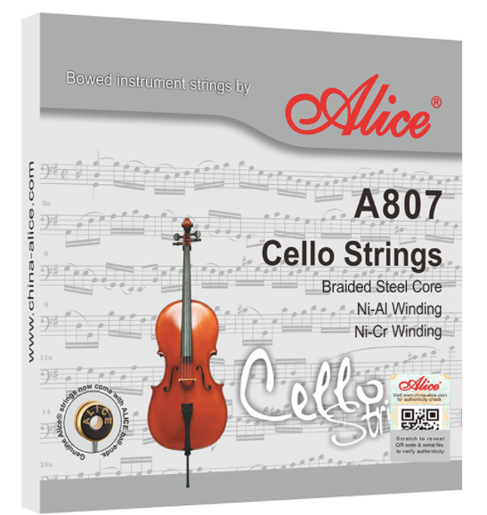 Juego de Cuerdas Alice Chelo 4/4 Níquel-Aluminio Níquel-Cromo
