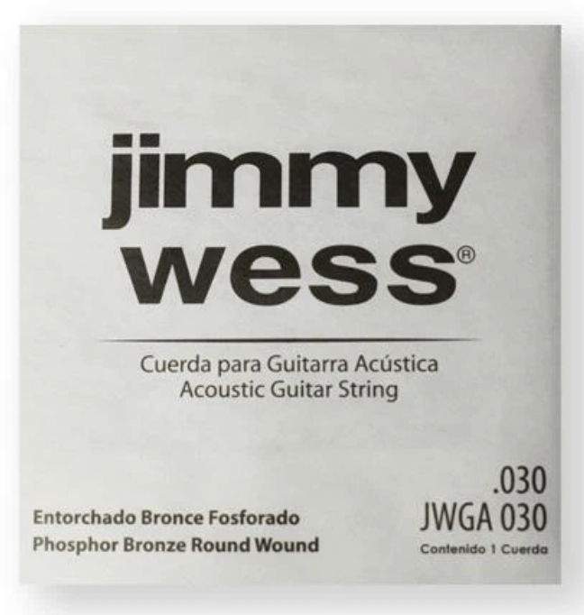 Paquete de Cuerda Jimmy Wess Guitarra Acústica .030 Bronce Fosforado