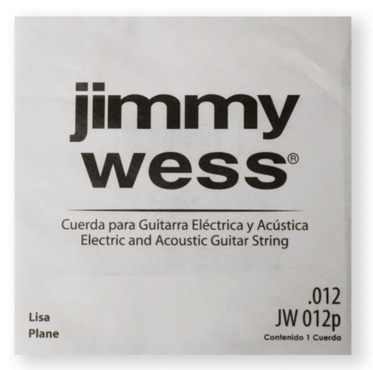 Paquete 6 Cuerdas Jimmy Wess Guitarra Acústica o Eléctrica 2a. Acero .012