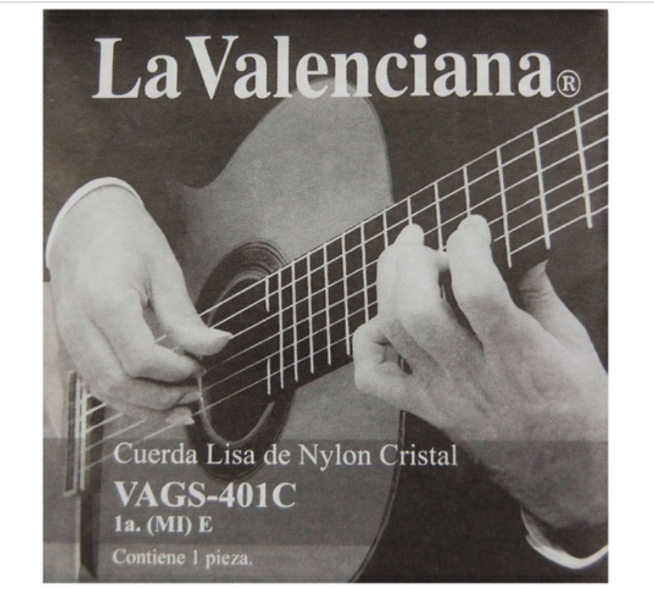 Paquete de 12 Cuerdas La Valenciana Guitarra Clásica 1a Nylon Cristal