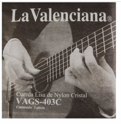 Paquete de 12 Cuerdas La Valenciana Guitarra Clásica 3a Nylon Cristal