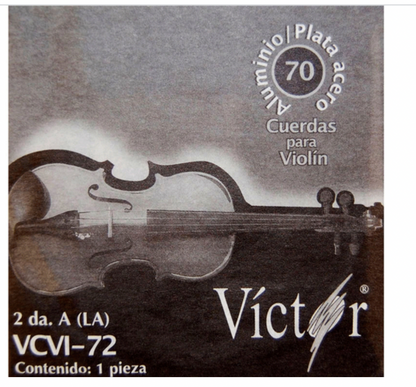 Paquete 6 Cuerdas Sueltas Violín Victor 2a Acero
