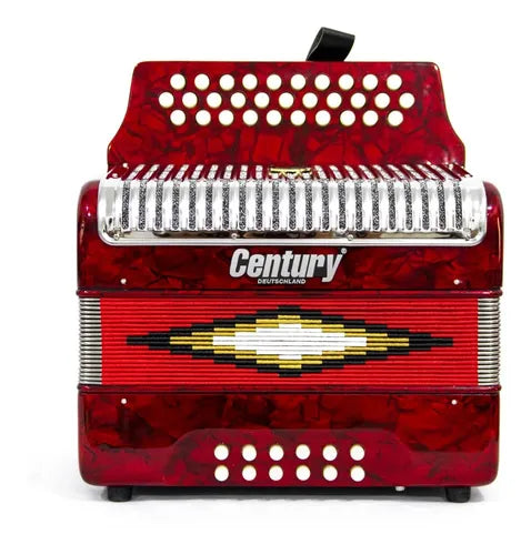 Acordeon Botones Sol Rojo Parrilla Metal 3012 Century