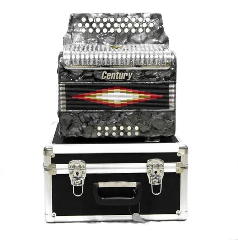 Acordeon Botones Sol Gris Parrilla Metal 3012 Century