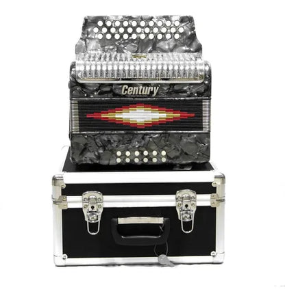 Acordeon Botones Sol Gris Parrilla Metal 3012 Century