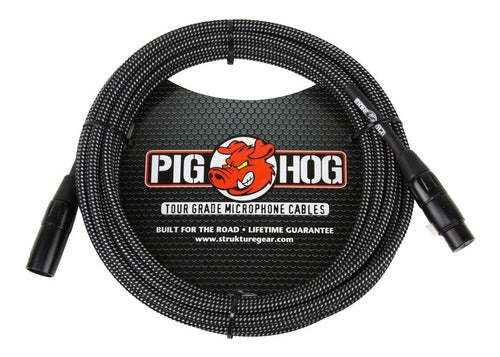 Cable P/microfono Texturizado Black White 9.14mt Xlr Xlr Pig Hog