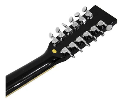 Guitarra Texana Electroacustica Negra 12 Cdas Segovia