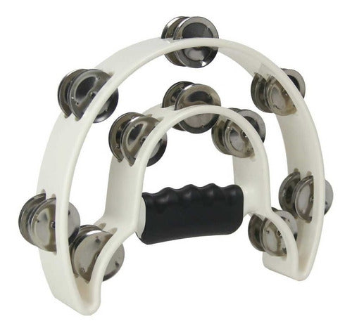 Pandero Media Luna Doble Blanco Alice Atb002/wh