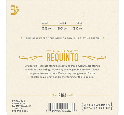 Encordadura D'Addario EJ94 Requinto