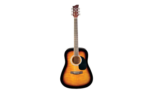 Guitarra Acústica Jay Turser Tapa Flameada Tabaco Sunburst