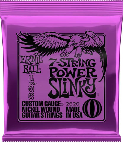 Encordadura Ernie Ball Guitarra Eléctrica Power Slinky 7 Cuerdas .011-.058 2620