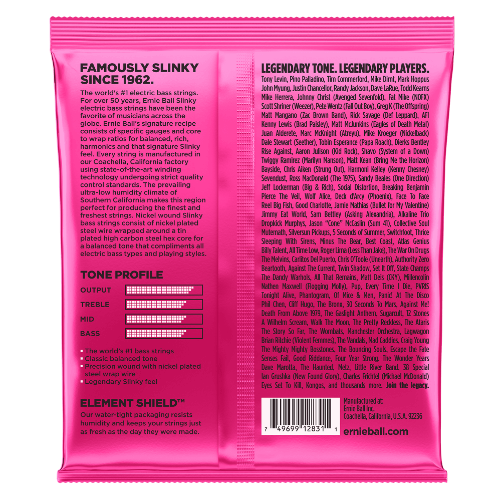 Cuerdas Ernie Ball Super Slinky para bajo Electrico 4 Cdas