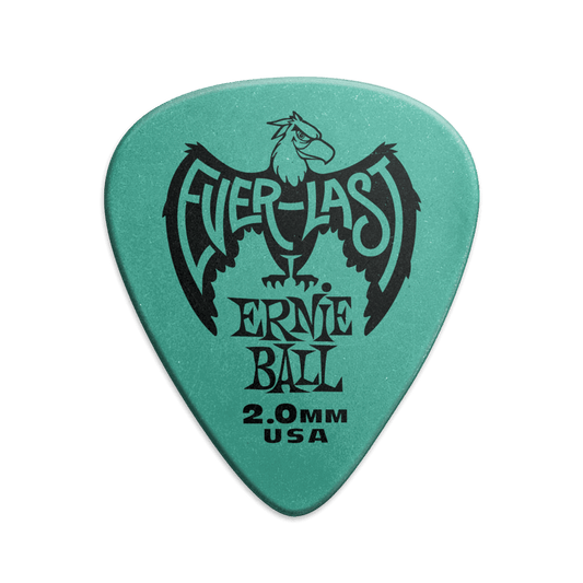 Puas para Guitarra Ernie Ball Everlast Nylon 2.0 Mm Verde Paquete de 12 Pzas 9196
