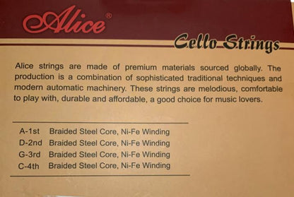 Juego de Cuerdas Alice Cello Níquel-Cromo