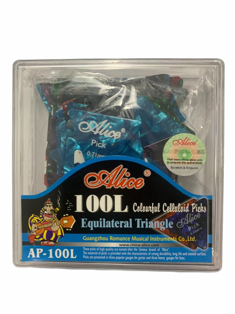 Paquete de 100 Puas Alice Celulloide Triangular