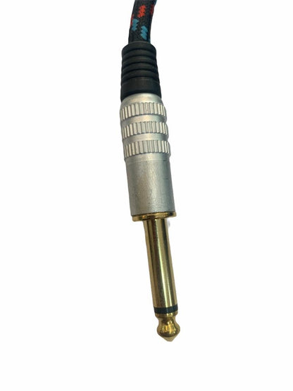 Cable Audio Planchado Plug 6,3 Mono Punta Dorada 3m