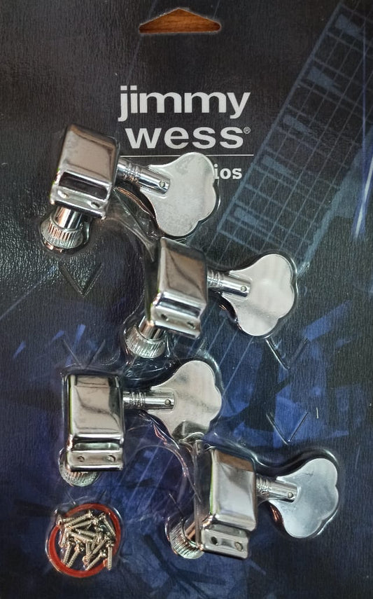 Maquinaria Jimmy Wess para bajo Electrico 4 en Linea Cromada (perno y Boton Met