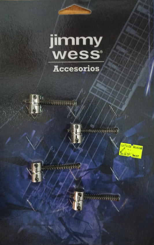 Silleta Jimmy Wess para Puente de Bajo Eléctrico Cromada 4 Piezas