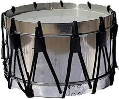 Tambor Banda de Guerra Júnior Aros de Aluminio Parche Sintético Acero Inoxidable 13"