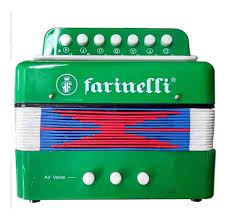 Mini Acordeon Infantil para Niño 7 Botones Farinelli Verde